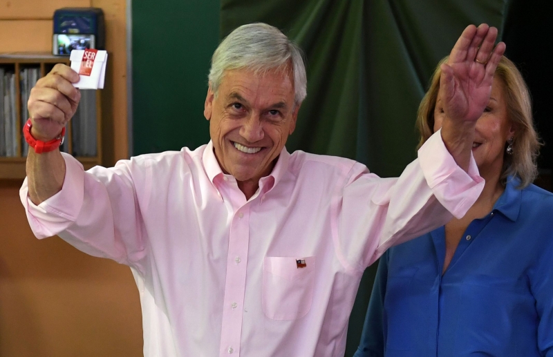Candidato de centro-direita, que governou Chile entre 2010 e 2014, obteve 54% dos votos