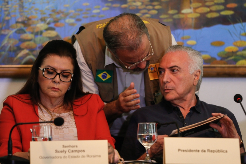 Na segunda-feira, Michel Temer se reuniu com governadora de Roraima, Suely Campos