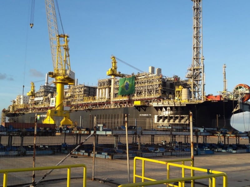 P-74 deixou estaleiro da EBR, em São José do Norte, no dia 23 de fevereiro