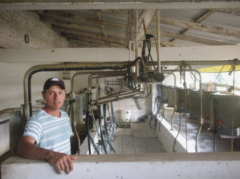 Bristot começou a modernizar a propriedade onde cria 45 vacas, em Paraí