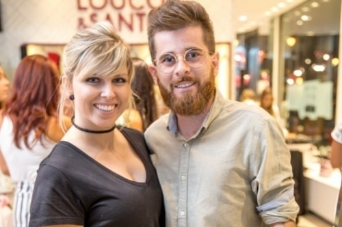 Daniel Confortin e Natalia Bischoff no coquetel em Gramado 
