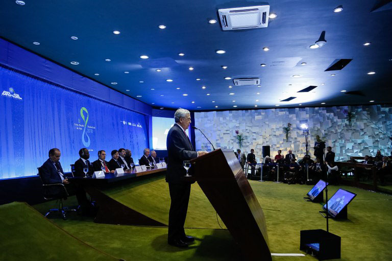  Benedito Braga anunciou o forte investimento durante discurso na abertura do 8º Fórum Mundial de Água 