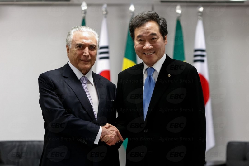 O primeiro-ministro da Coreia do Sul e o presidente Temer visam ação conjunta na OMC