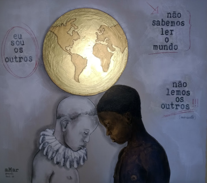 Obra de Marcos Porto na exposição Ethno-Fragmentos do Memorial do Estado