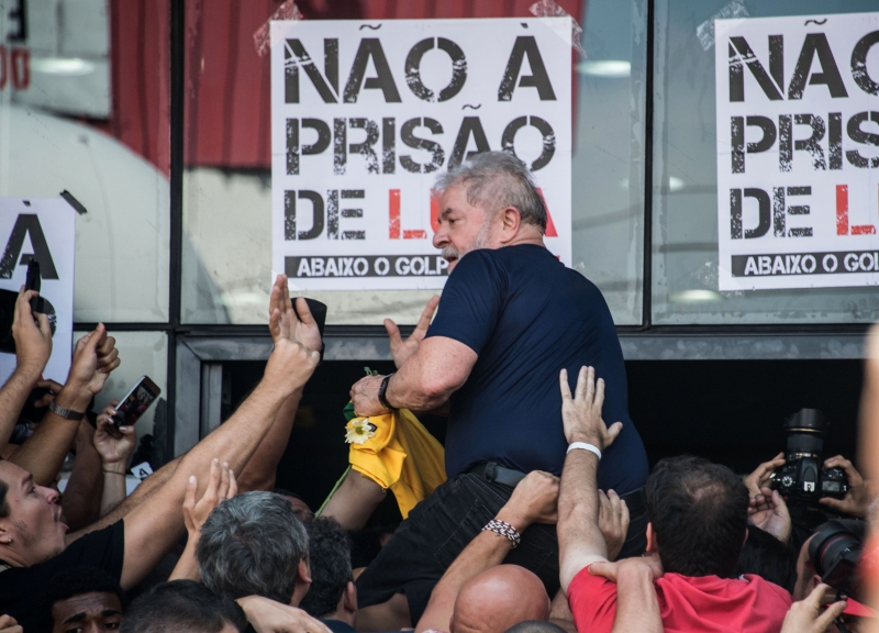 Lula durante o discurso em São Bernardo do Campo