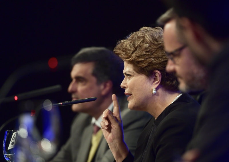 Nesta terça, Dilma realizou uma palestra em Madri com o título "Brasil: uma democracia ameaçada" 