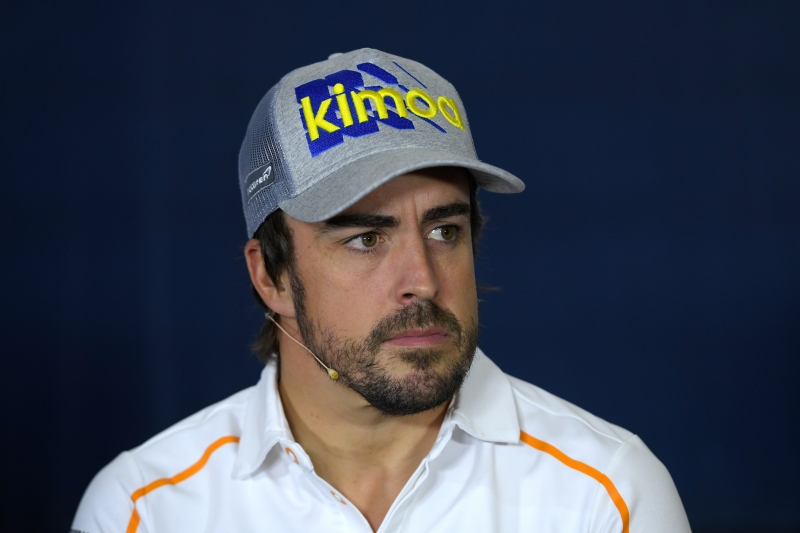 Fernando Alonso durante a coletiva de imprensa no Circuito da Catalunha