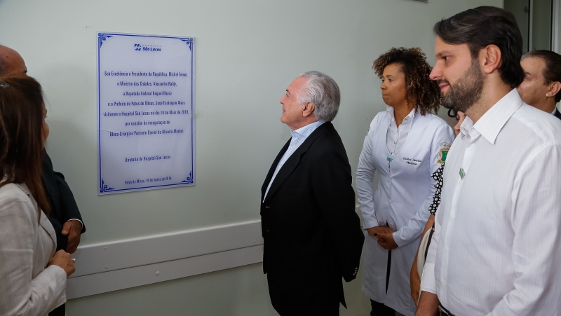 Temer visitou o Hospital São Lucas, administrado pelo ex-prefeito de Montes Claros Ruy Muniz