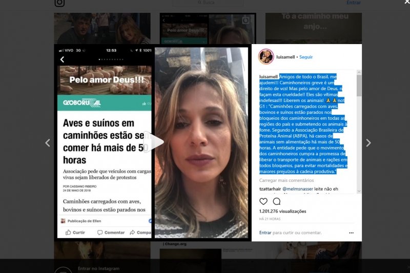 A ativista publicou vídeo com mensagem no Instagram na quinta-feira (24)