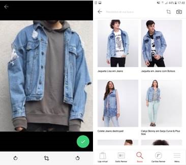 Cliente pode fotografar roupa ou acessório do qual gostou e fazer busca no app 