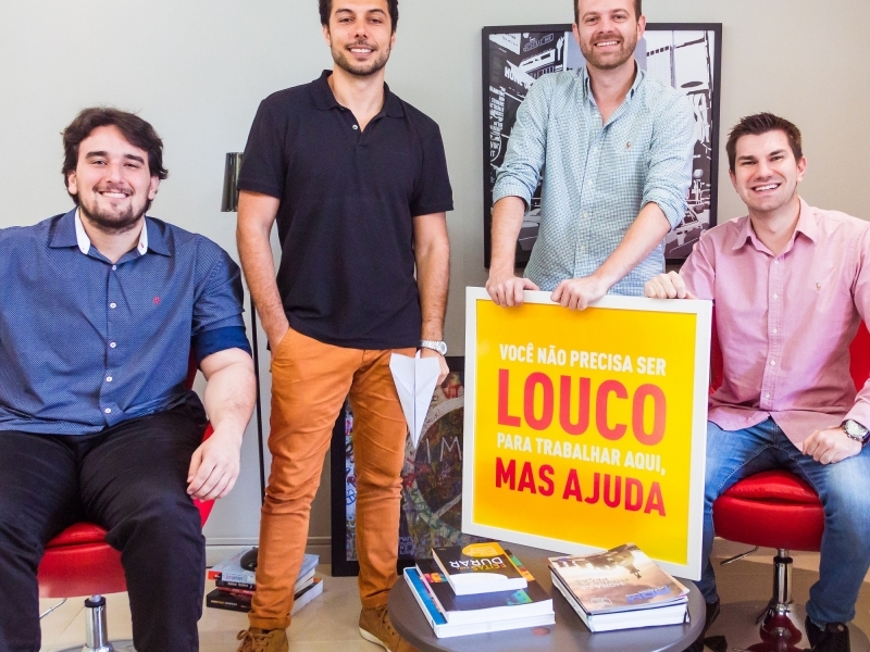 Os sócios da Voe Ideias Victor Amorim, Fernando Ligório, Rodolfo Maggioni e Francis Ziembowicz.