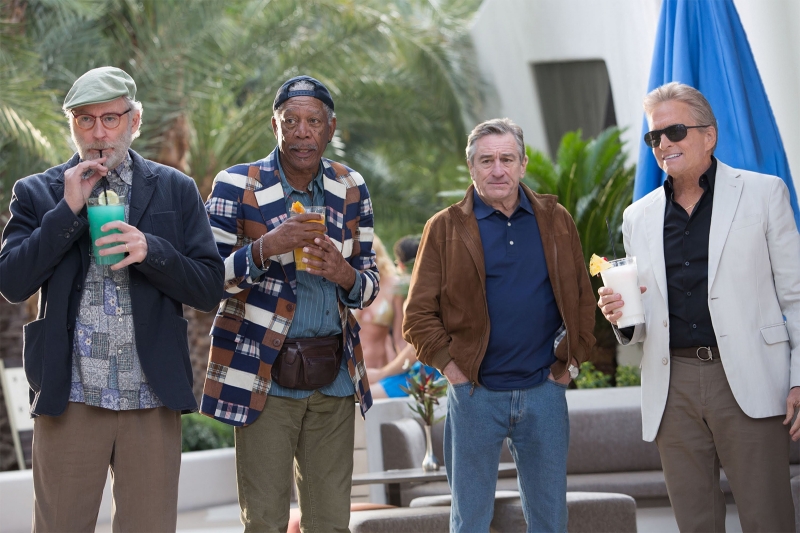 Kevin Kline, Morgan Freeman, Robert De Niro e Michael Douglas em Última viagem a Vegas