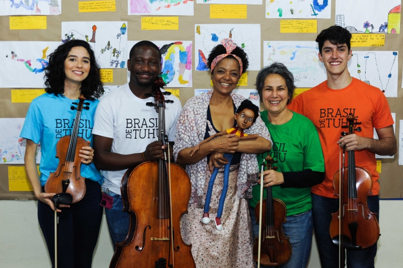 Quarteto Brasil de Tuhu, Maria Ceiça e o boneco Tuhu levam o projeto a Rio Grande