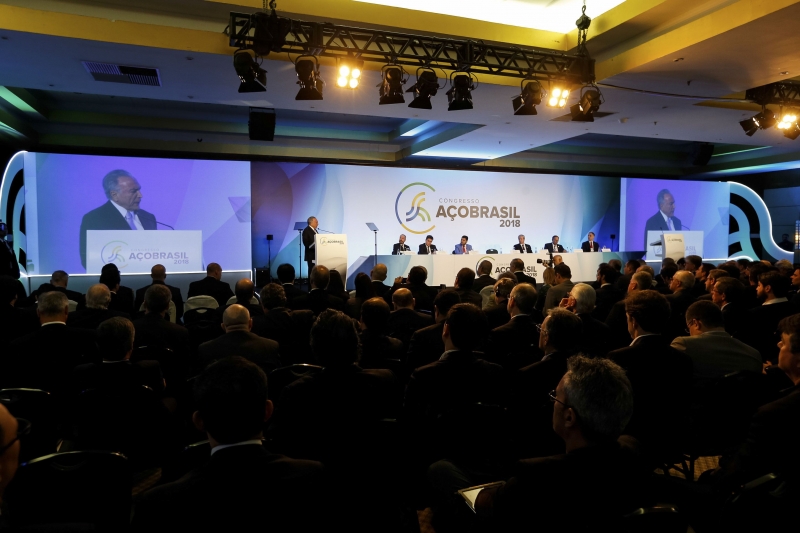 Michel Temer discursou em congresso que reuniu empresários do setor siderúrgico nacional e estrangeiro