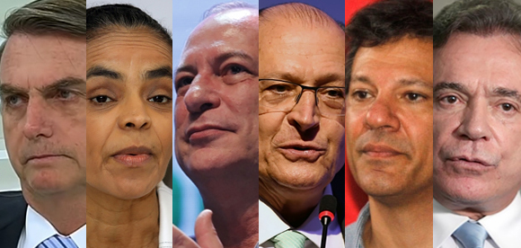 Bolsonaro lidera, Ciro sobe e empata com Marina, e Alckmin e Haddad crescem dois pontos