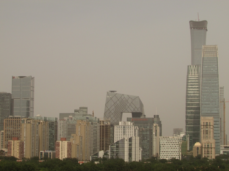 O Citic Tower, ou China Zu (mais alto ao fundo), tem 118 andares