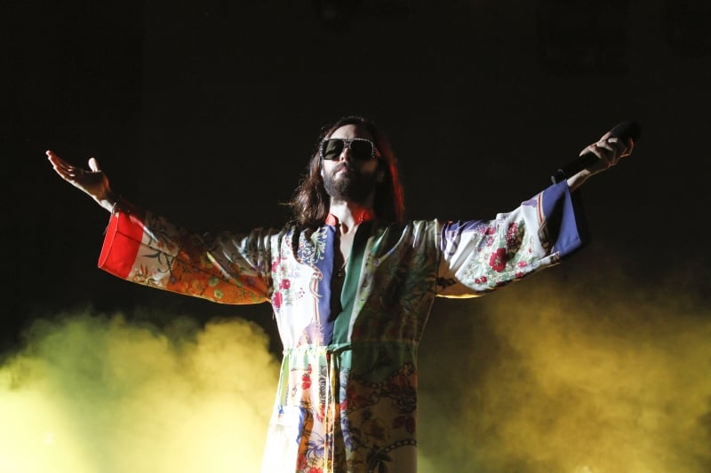 Fotos do show da banda 30 Seconds To Mars no Pepsi on Stage, em Porto Alegre. Na foto, o vocalista Jared Leto