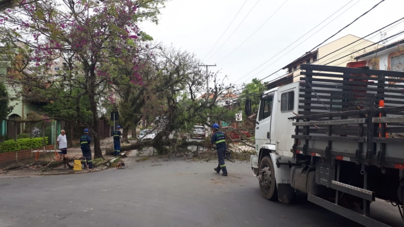 Em Porto Alegre, a ventania destelhou casas e derrubou árvores