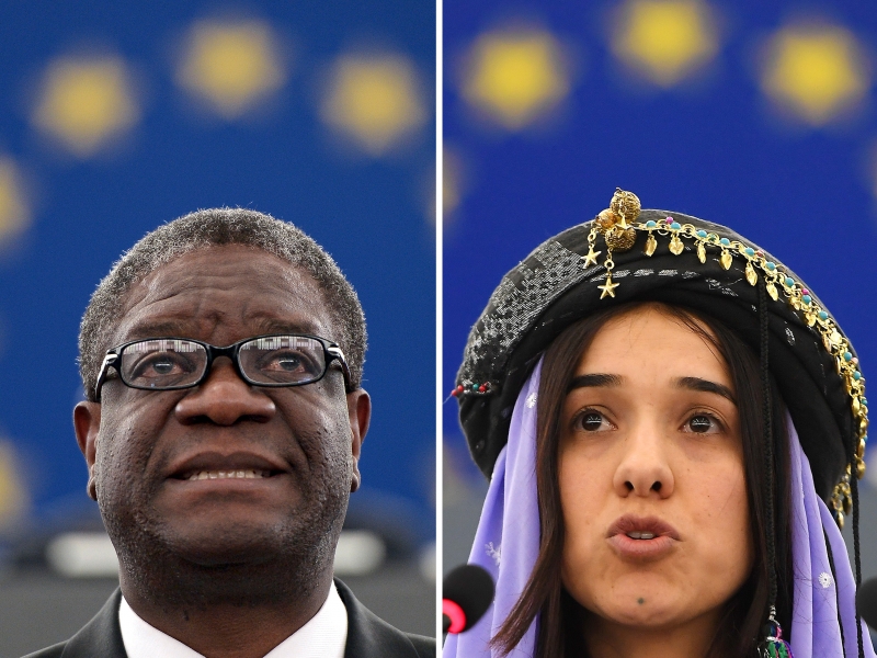 Denis Mukwege e Nadia Muradpor receberão prêmios em Oslo e Estocolmo em dezembro