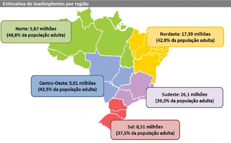 Mapa dos endividados do Brasil
