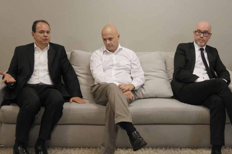 Coletiva do Seminário Econômico Fundação CEEE.
Na foto: Rodrigo Telles da Rocha Azevedo, Aod Cunha e Vladimir Safatle. 