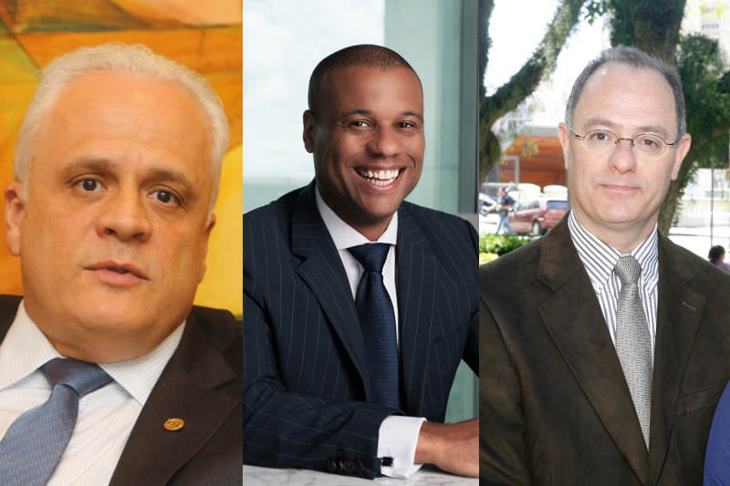 Breier (esquerda), Petri da Silva (centro) e Torelly estão na disputa pela presidência da ordem dos advogados