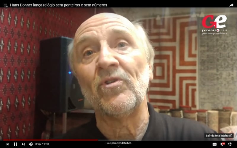 Vídeo do Hans Donner mostrando relógioc Foto: YouTube/Reprodução/JC