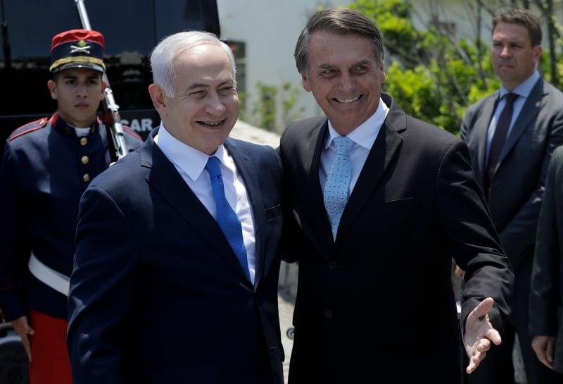 Primeiro-ministro de Israel, Benjamin Netanyahu esteve presente na posse de Bolsonaro