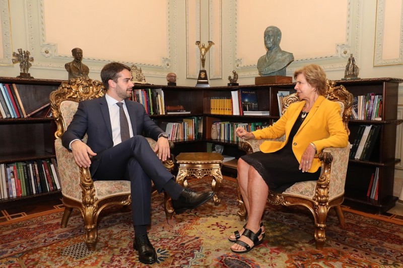 Eduardo Leite e Yeda Crusius no Palácio Piratini - Foto Itamar Aguiar Palácio Piratini