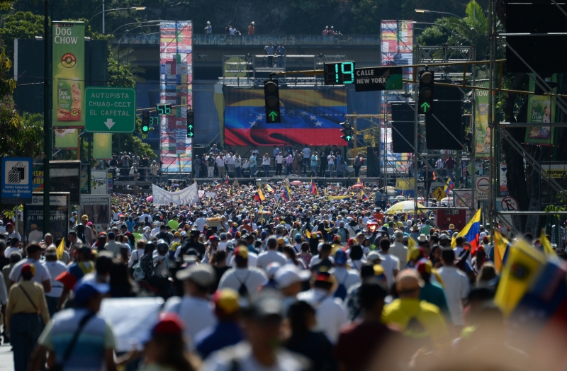 Protesto da oposição foi convocado pelo líder Juan Guaidó, presidente da Assembleia Nacional