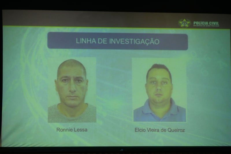 Lessa (esquerda) é suspeito de efetuar os disparos, e Queiroz, de dirigir o carro que seguiu a vereadora