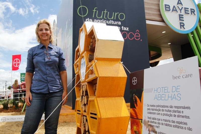 Cláudia apresentou hotel de abelhas e mostrou a importância do inseto para o equilíbrio do agronegócio