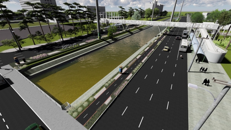 Projeto prevê jardinagem e espaço exclusivo para ciclistas descansarem ao longo do trajeto da ciclovia