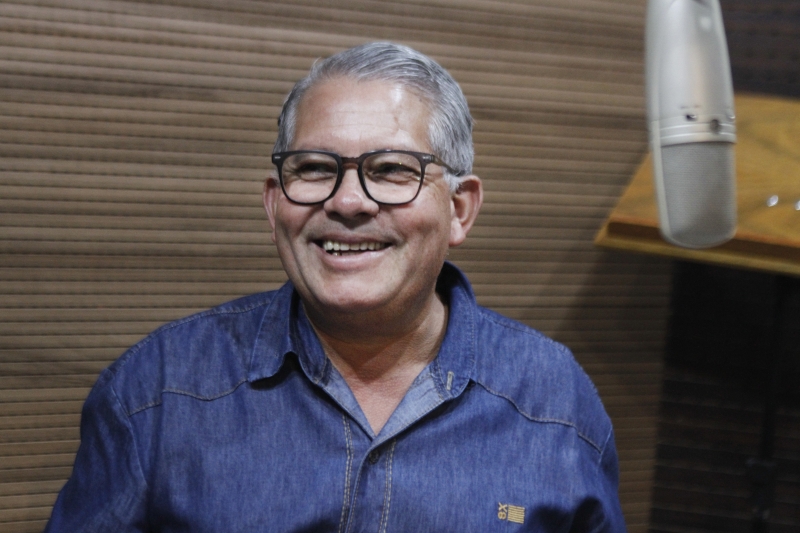 Grava&ccedil;&atilde;o do podcast do Gera&ccedil;&atilde;oE. 
Na foto: Alceu Brasinha Foto: LUIZA PRADO/JC