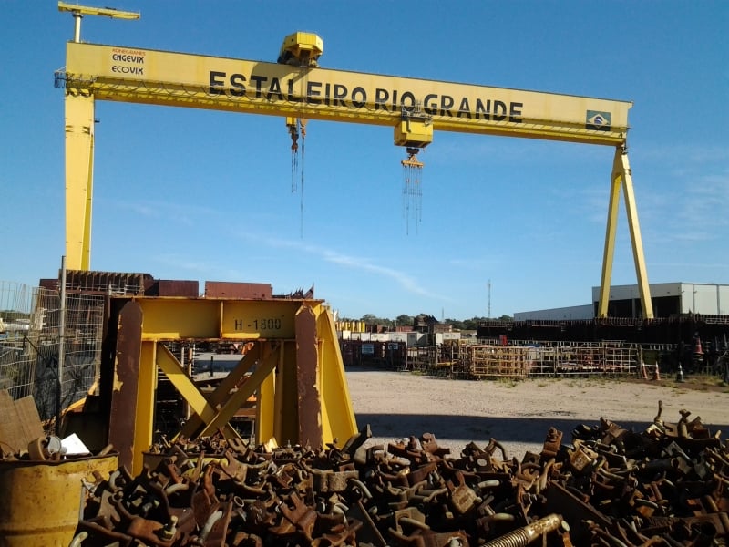 39 mil toneladas de sucata estavam à venda pela administradora do Estaleiro Rio Grande