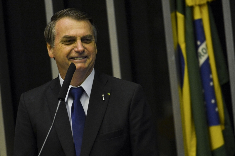 Bolsonaro esteve na Câmara, onde participou de um culto em homenagem aos 42 anos da Igreja Universal