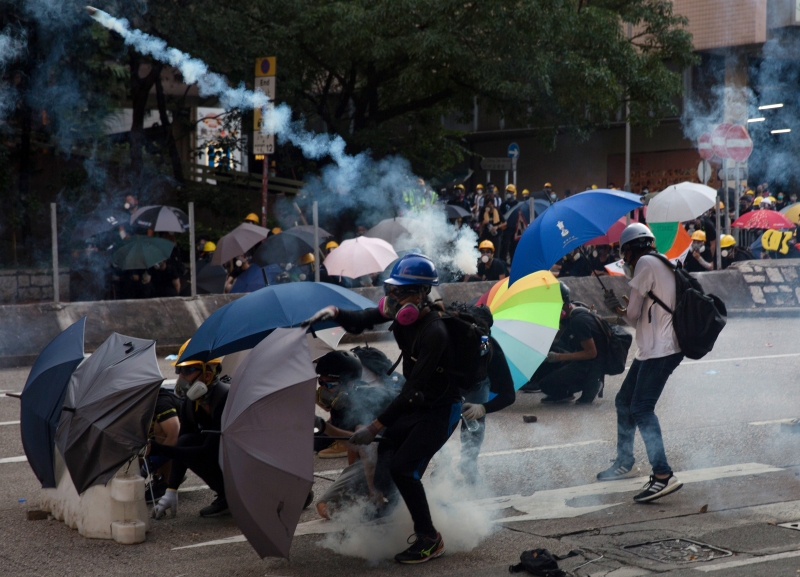 Manifestantes protestaram pela nona semana seguida em Hong Kong