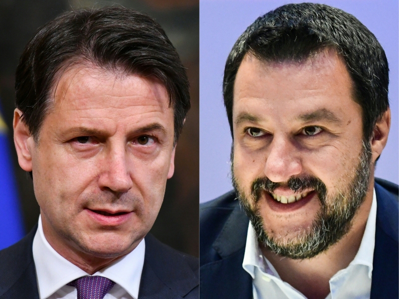 Conte (e) acusa Salvini de agir por interesses pessoais