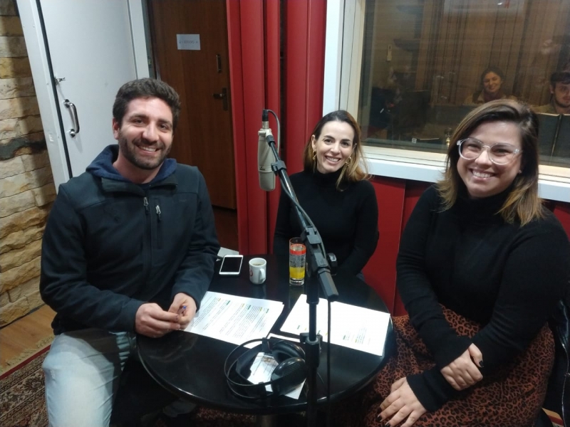 Gravação do podcast do GeraçãoE com Gabriella Motta, da Palterm Foto: ARQUIVO PESSOAL/JC