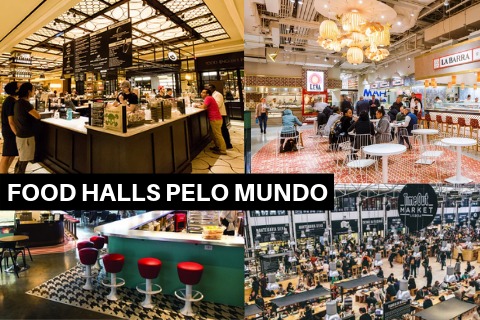 Os food halls já fazem sucesso pelo mundo Foto: Mauren Motta/Arte/JC