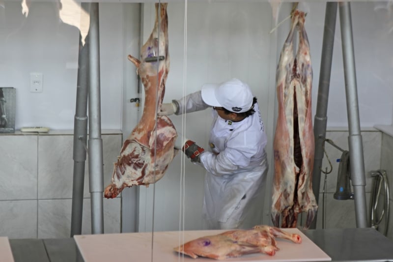 Marcelo Bolinha Concei��o conseguiu fazer todos os cortes necess�rios em apenas 55 segundo, na Vitrine da Carne