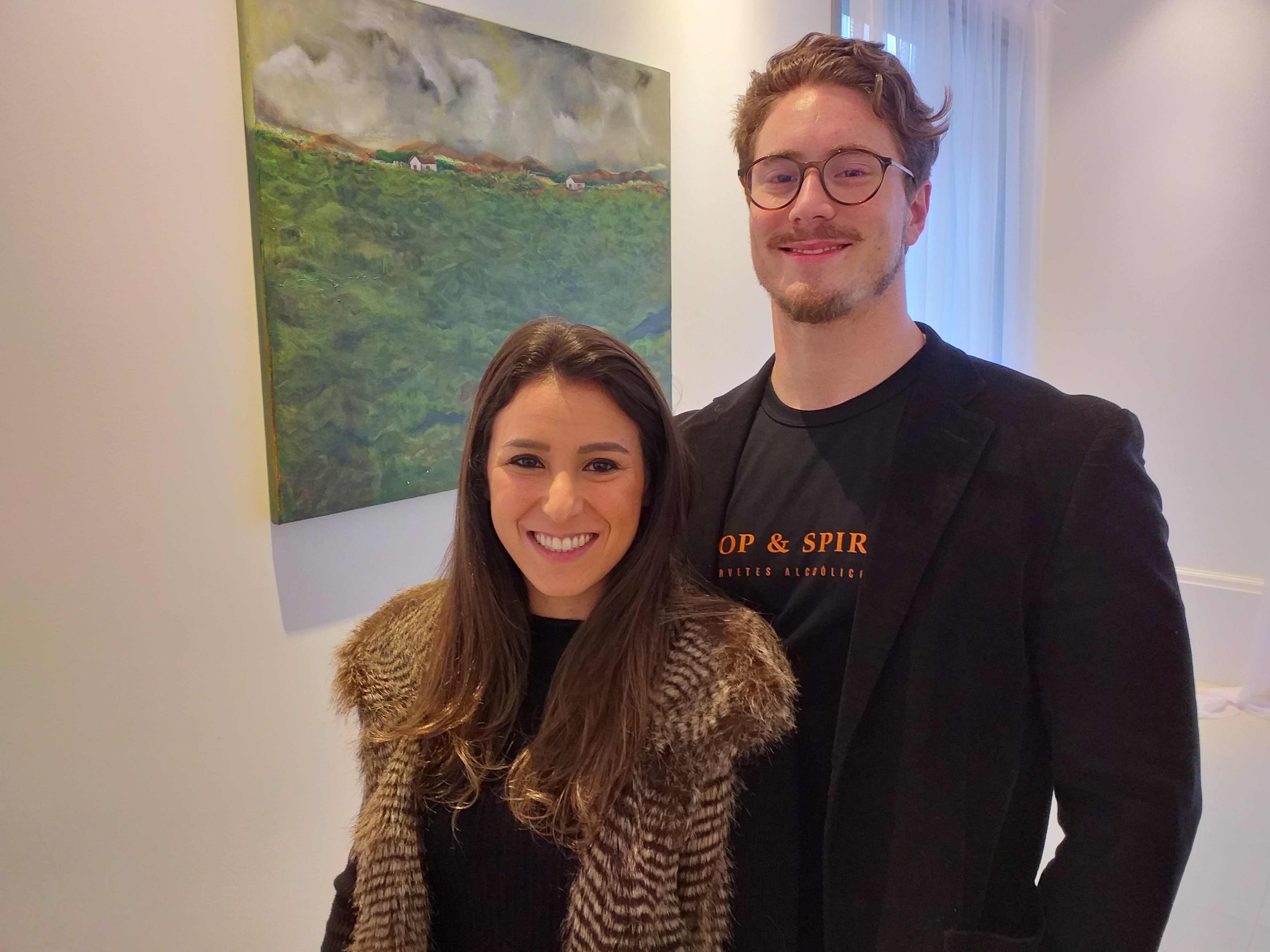 Maria Eduarda Leão e Odon Mônaco Gomes na Feijoada Di Leone