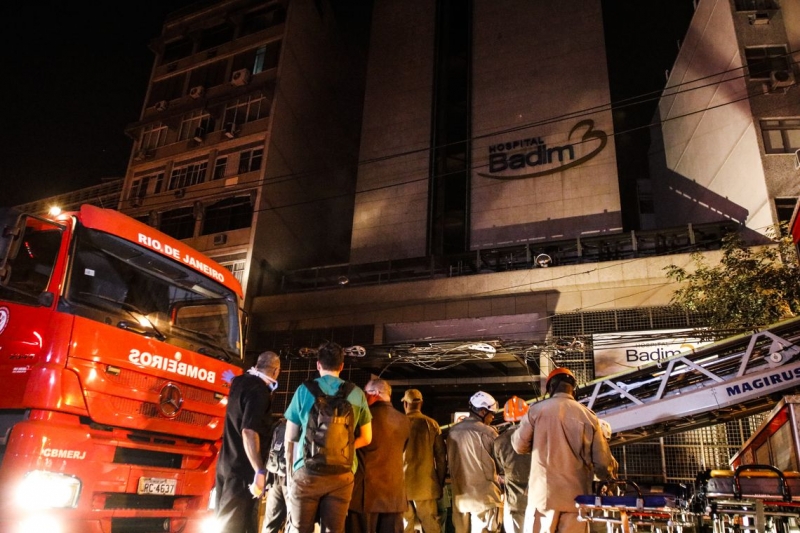 Fogo atingiu o Hospital Badim, na Tijuca, zona norte da capital fluminense