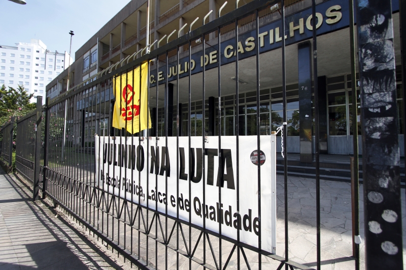 No Colégio Júlio de Castilhos, poucos alunos compareceram à escola no período da manhã