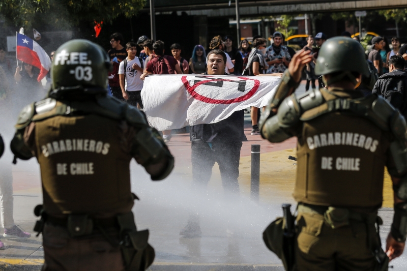 Também houve registro de violência das cidades de Antofagasta, Temuco e Concepción