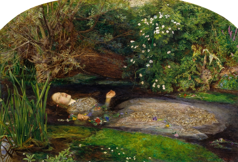 'Ophelia', pintura de John Everett Millais, é influenciada pelo dramaturgo inglês, falecido há 404 anos