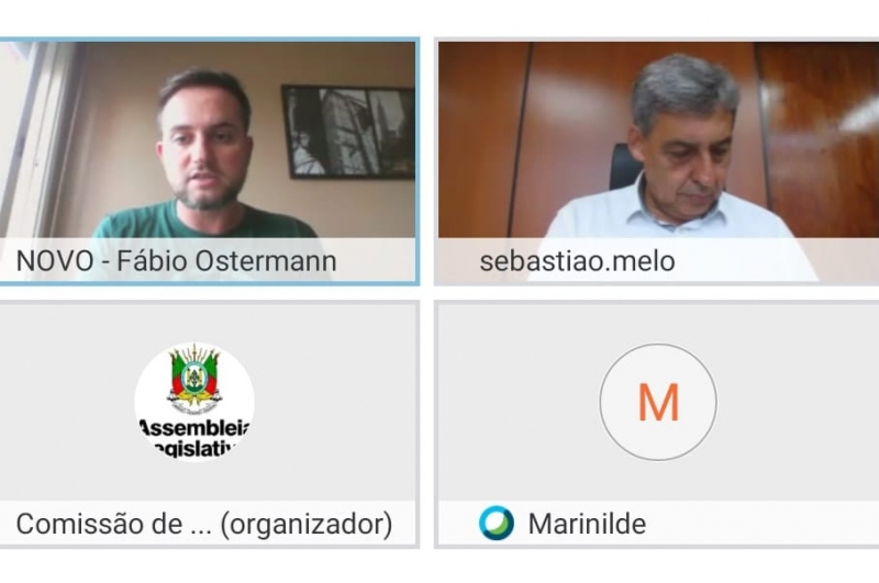 O presidente da Comissão de Economia, Desenvolvimento Sustentável e do Turismo, Sebastião Melo (D), conduziu videoconferência
