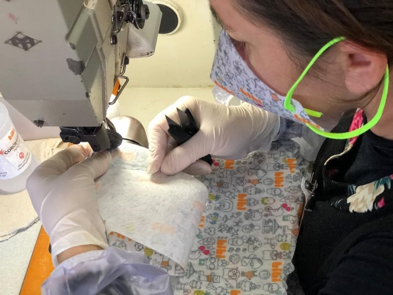 Empresa realizou a confecção de máscaras com tecido antimicrobiano
