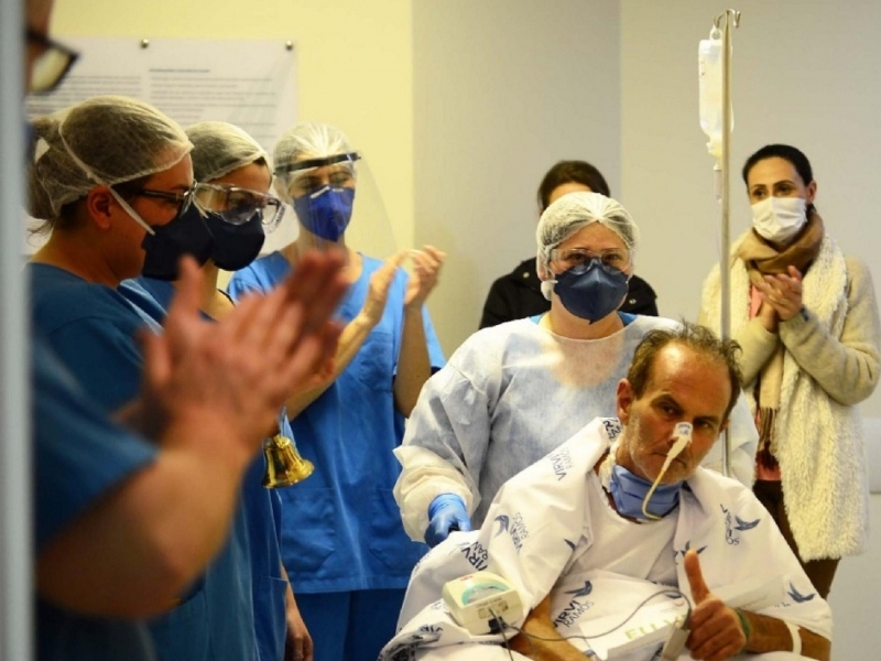 Tarciso Giongo deixou UTI de hospital sob aplausos da equipe médica