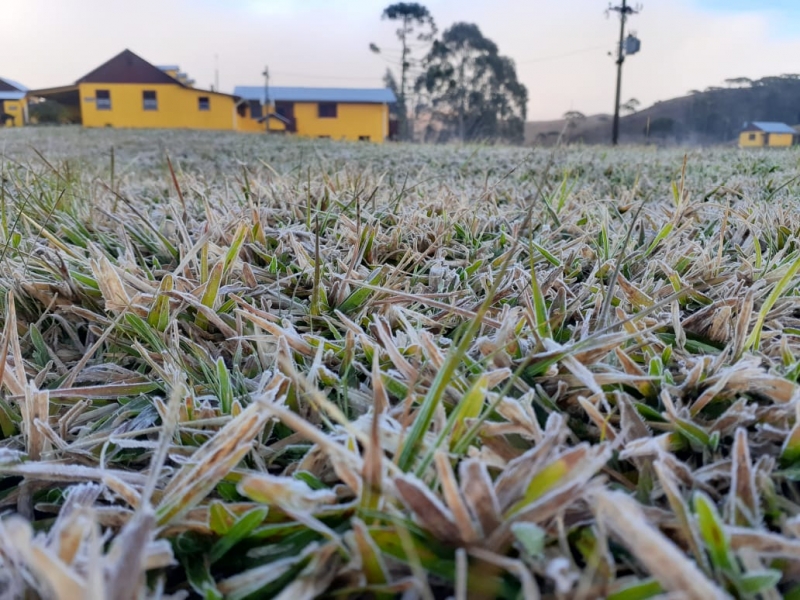 Último dia do inverno teve amanhecer com temperatura negativa e geada em São José dos Ausentes